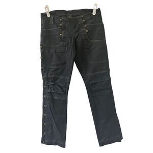Shawna Hofmann Moto Steampunk Straight Leg Jeans Womens Black Size 8